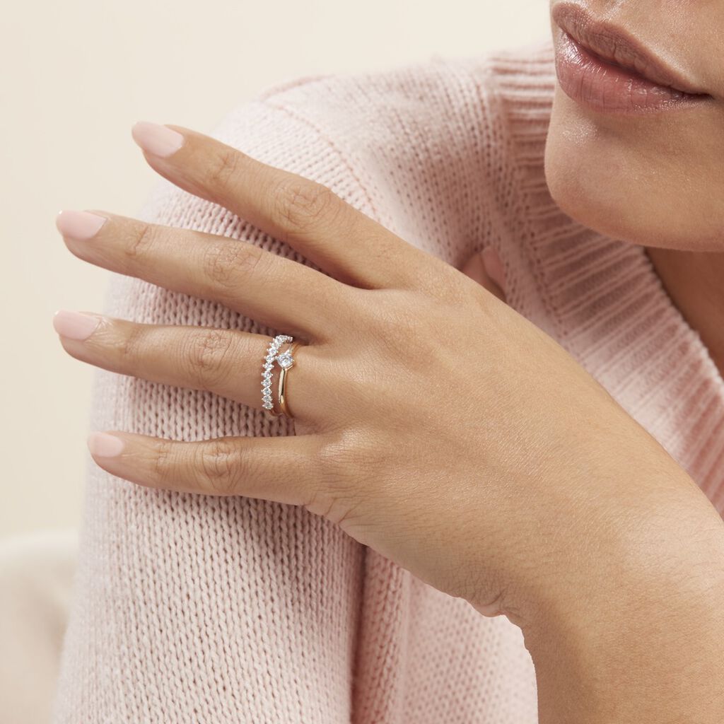 Bague Dolfina Or Jaune Oxyde De Zirconium