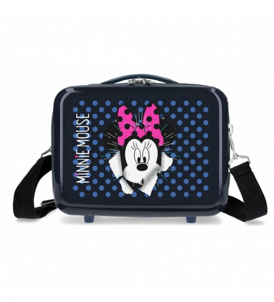 Nécessaire Joumma Bags em ABS com estampa Minnie Sunny Day Azul Marinho - 29x21x15cm