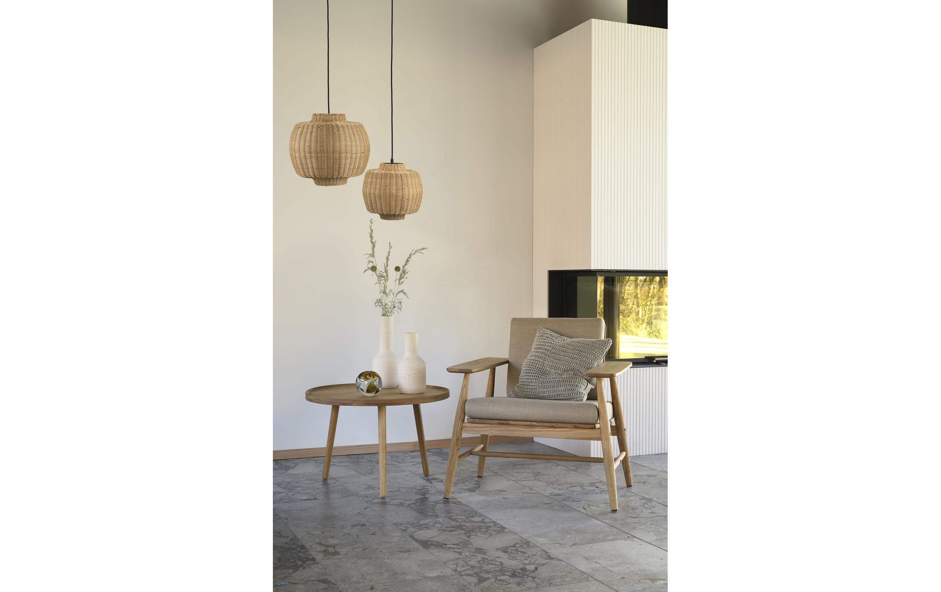 Pendelleuchte Vilna Ø 40 cm, E27, 40W, BraunE27-Pendelleuchte aus natürlichen Materialien
