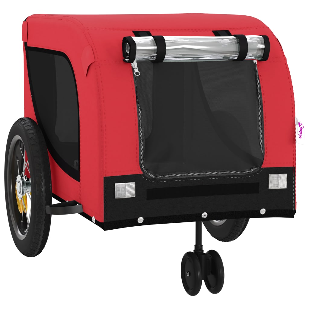 Remorque de vélo pour animaux de compagnie rouge et noir