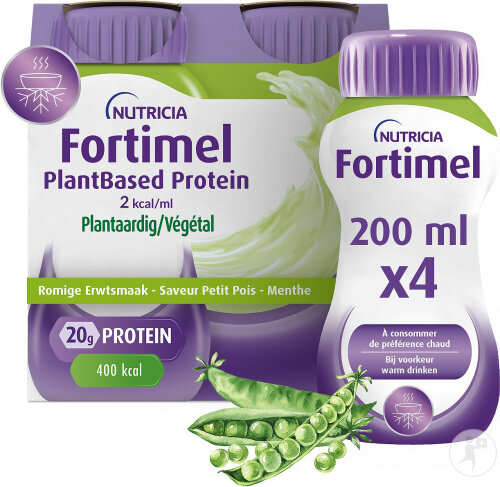 Fortimel PlantBased Protein 2kcal Saveur Petit Pois/Menthe Complément Dénutrition 4x200ml