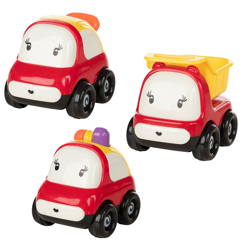 Jouet 1er âge petite voiture Vroumpiz - Rouge - Ecru