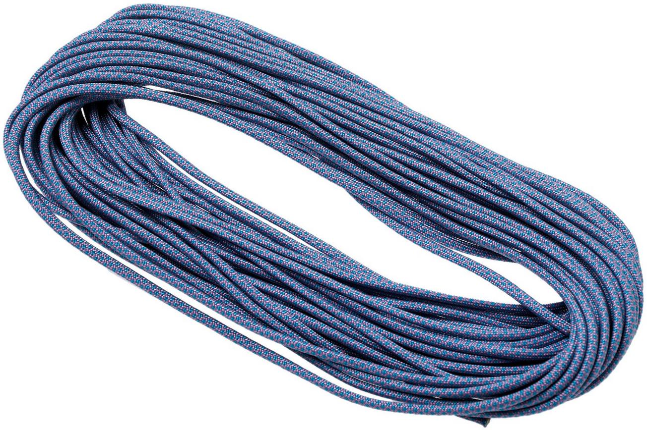 Knivesandtools 550 paracord type III, kleur: FS lavender (roze) with neon turquoise diamonds - 50 ft (15,24 meter)