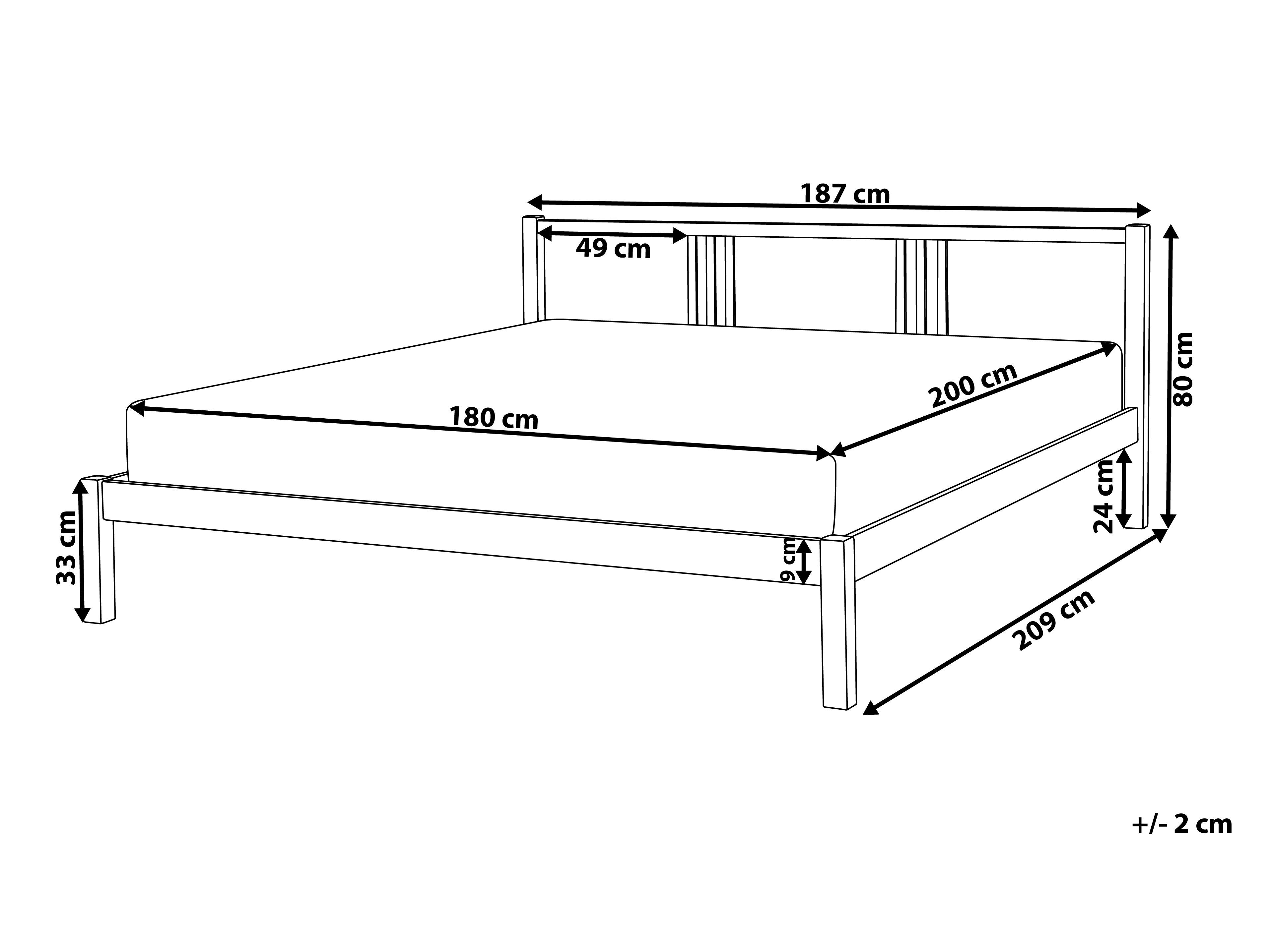 Bed Dennenhout VANNES 180 x 200 cm Lichtbruin