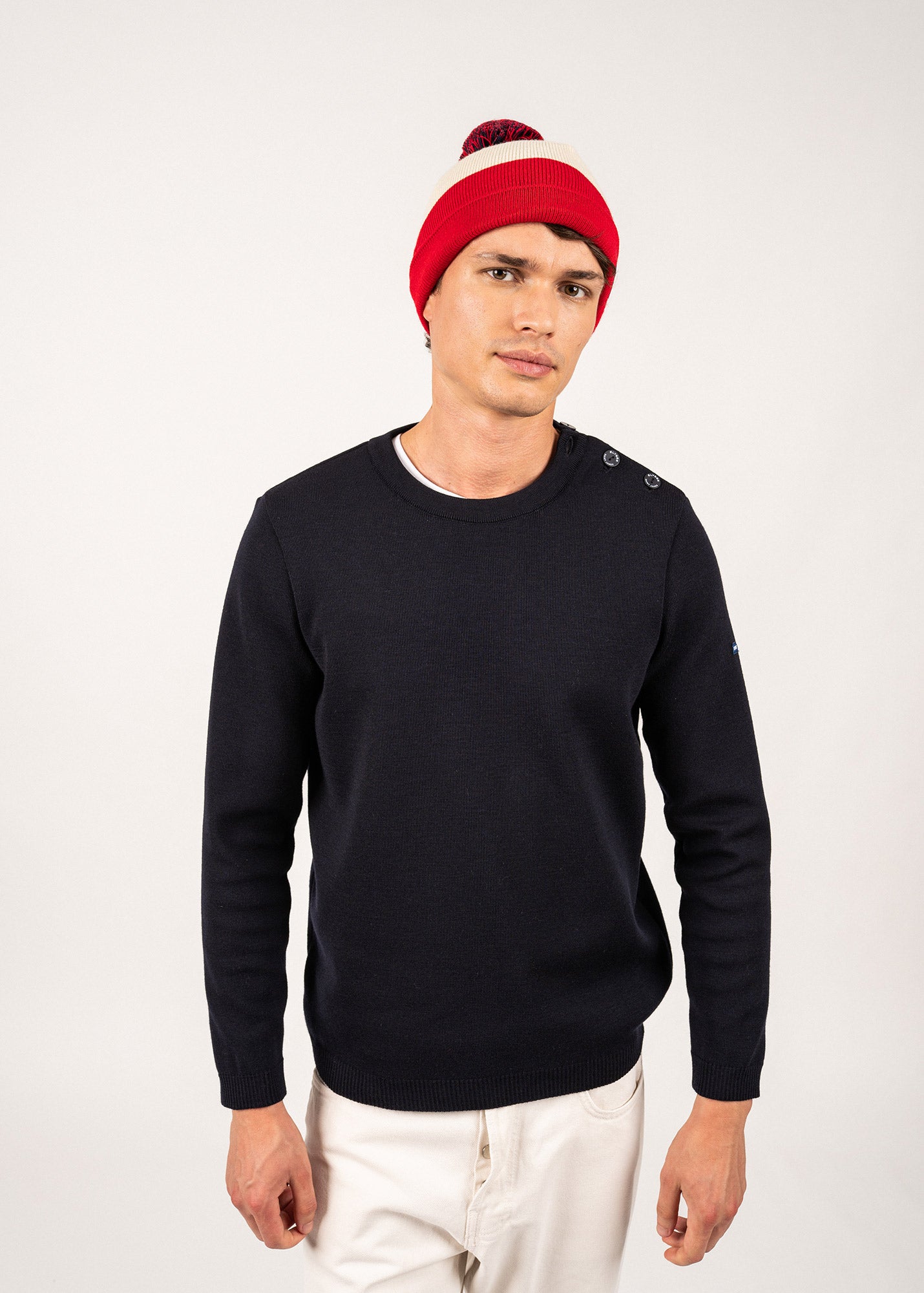 Bonnet tricolore en laine