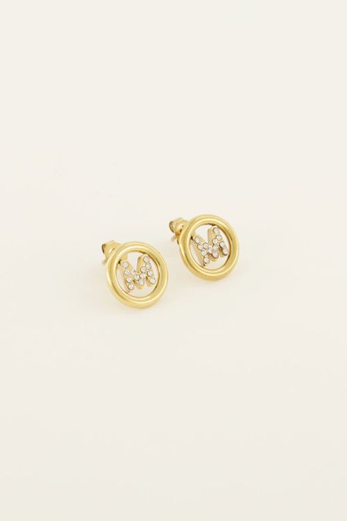 Studs met initial van strass