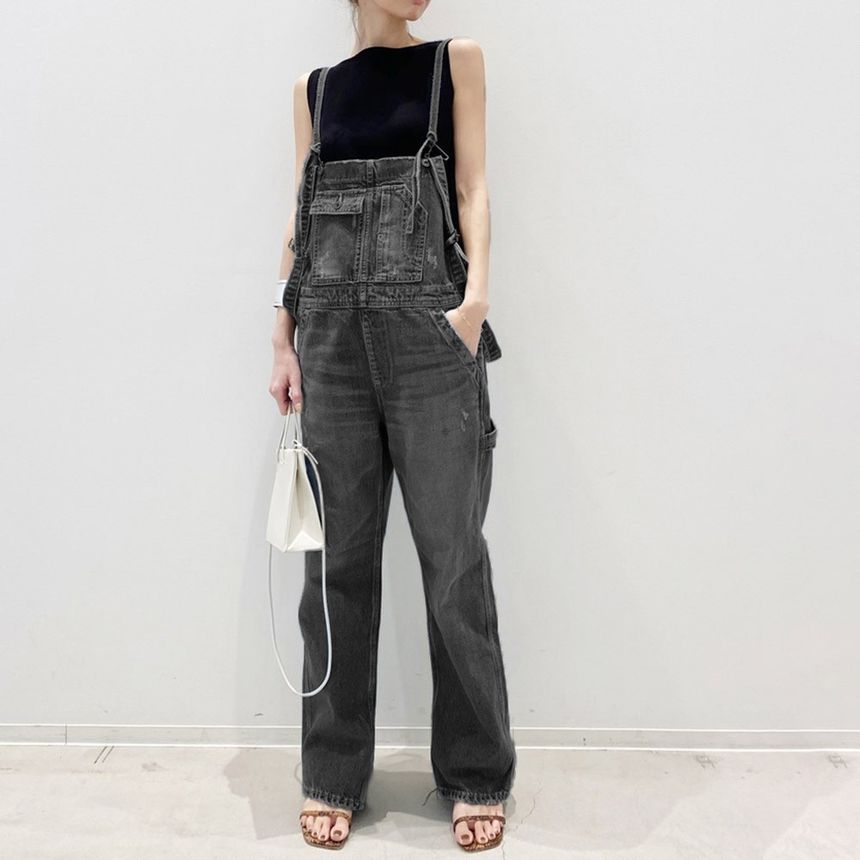Meatacci - Versleten denim jumperbroek met zakdetail