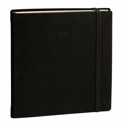 Agenda Executif Prestige Silk - 1 semaine sur 2 pages - 16 x 16 cm - noir - Quo Vadis