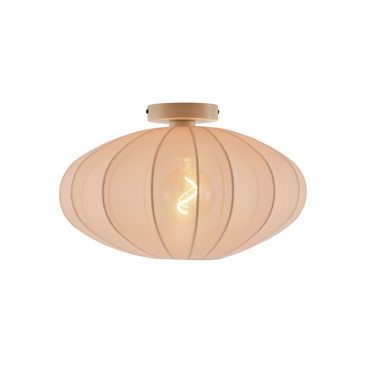 Japandi plafondlamp beige met stoffen kap - Bida