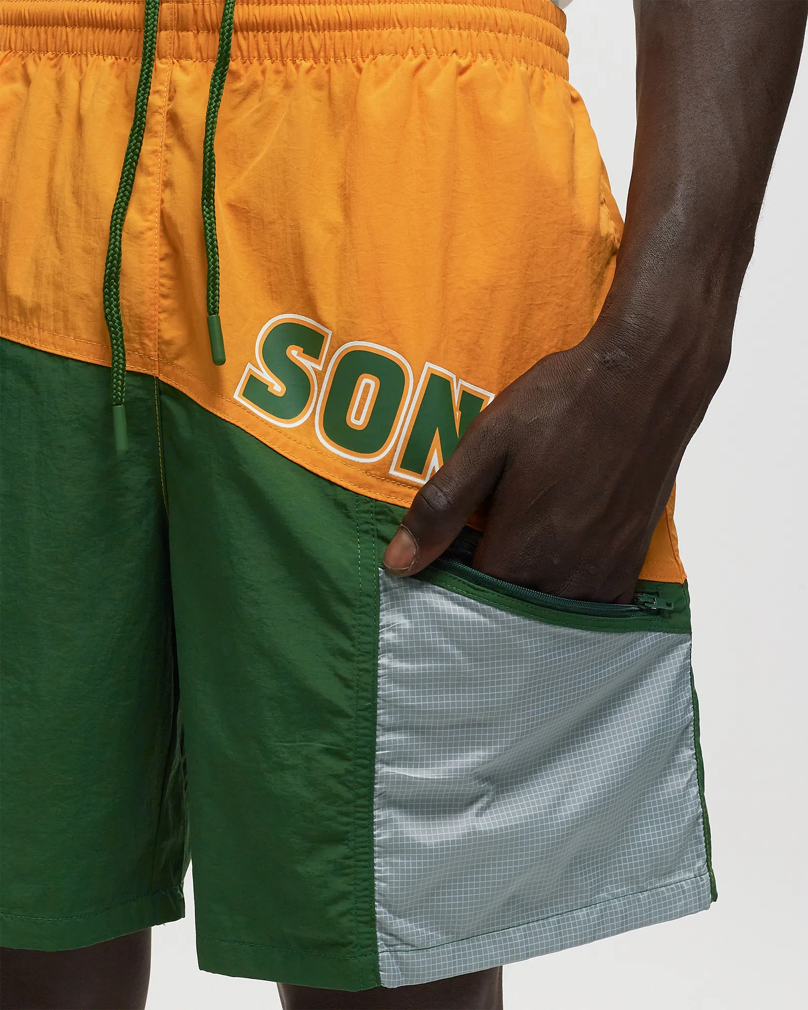 Shorts utilitários de nylon da NBA da Mitchell & Ness, Seattle SuperSonics