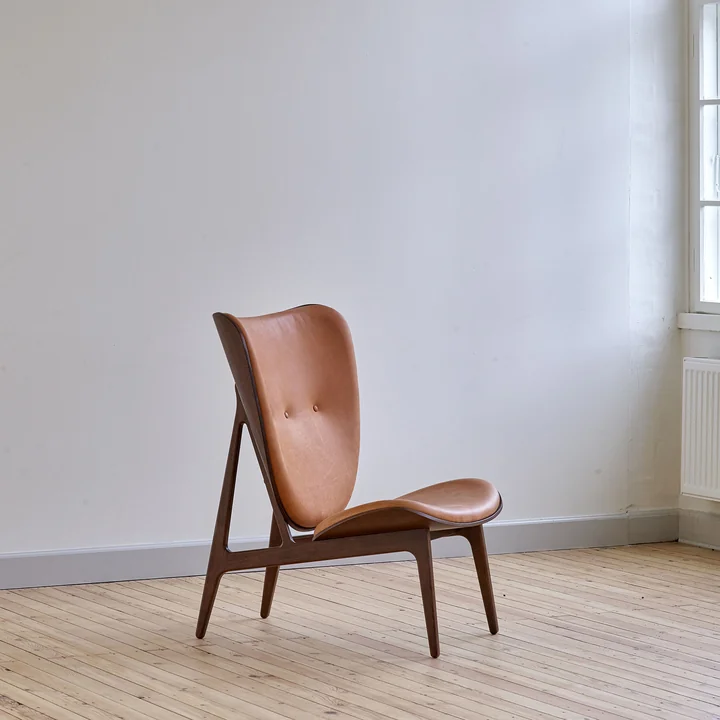 Norr11 - Elephant Lounge Sessel, Eiche geräuchert / Schaffell off-white