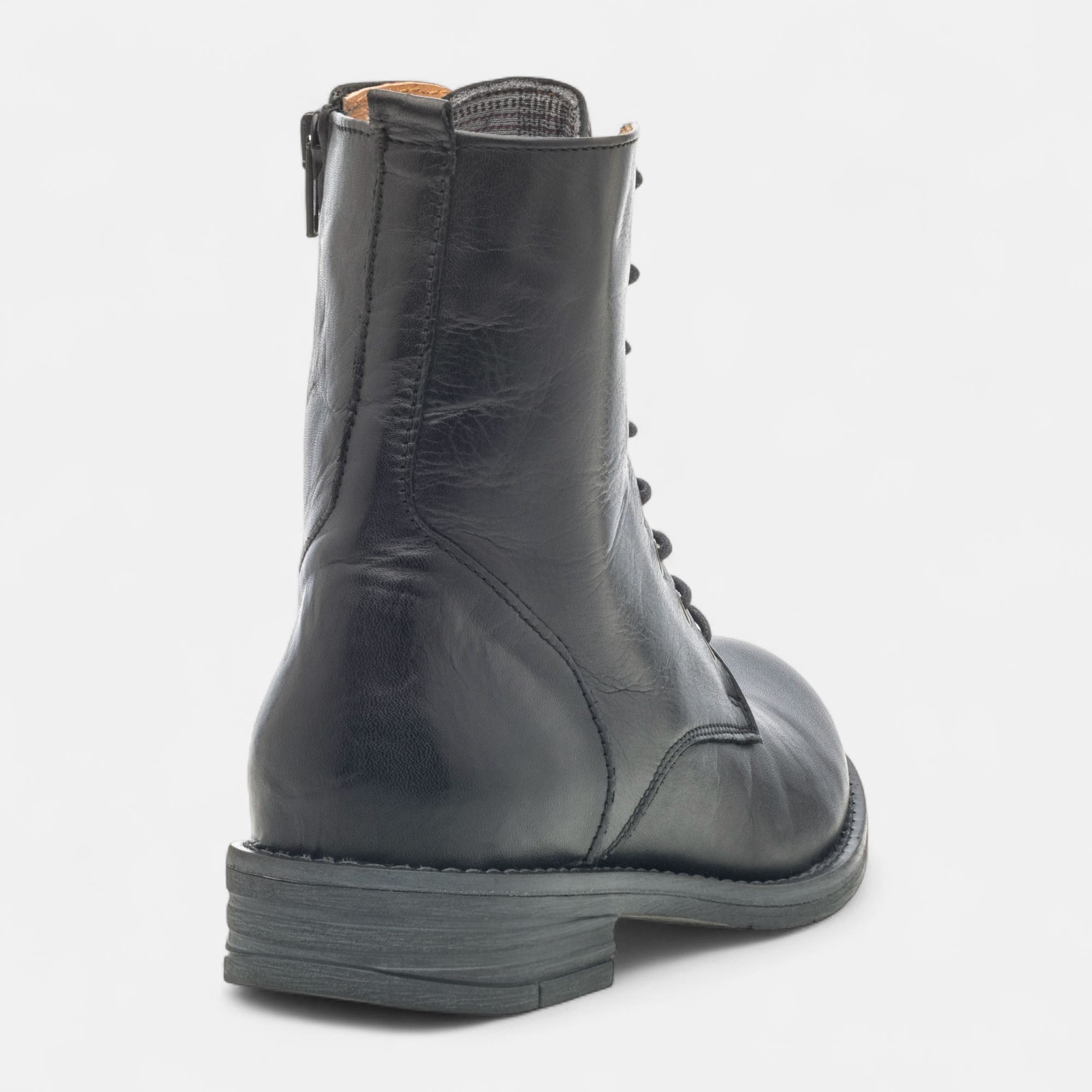 Bottines à lacets Femme en cuir noir