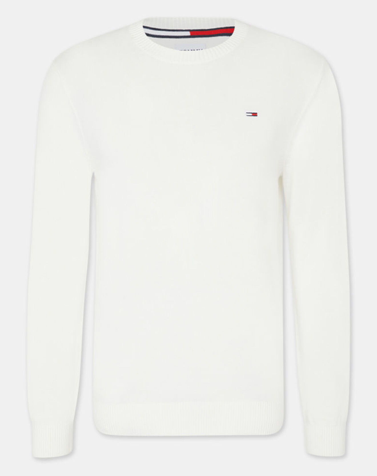 Tommy Jeans Pull 100% Coton Bio Essential light blanc