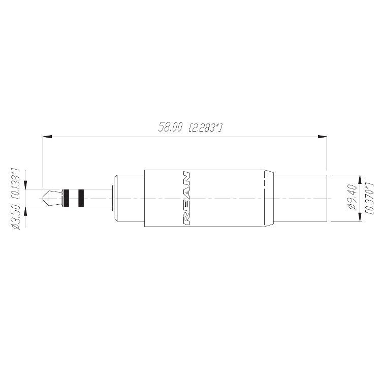 REAN NYS227 6,3mm jack F - 3,5mm jack M verloopadapter