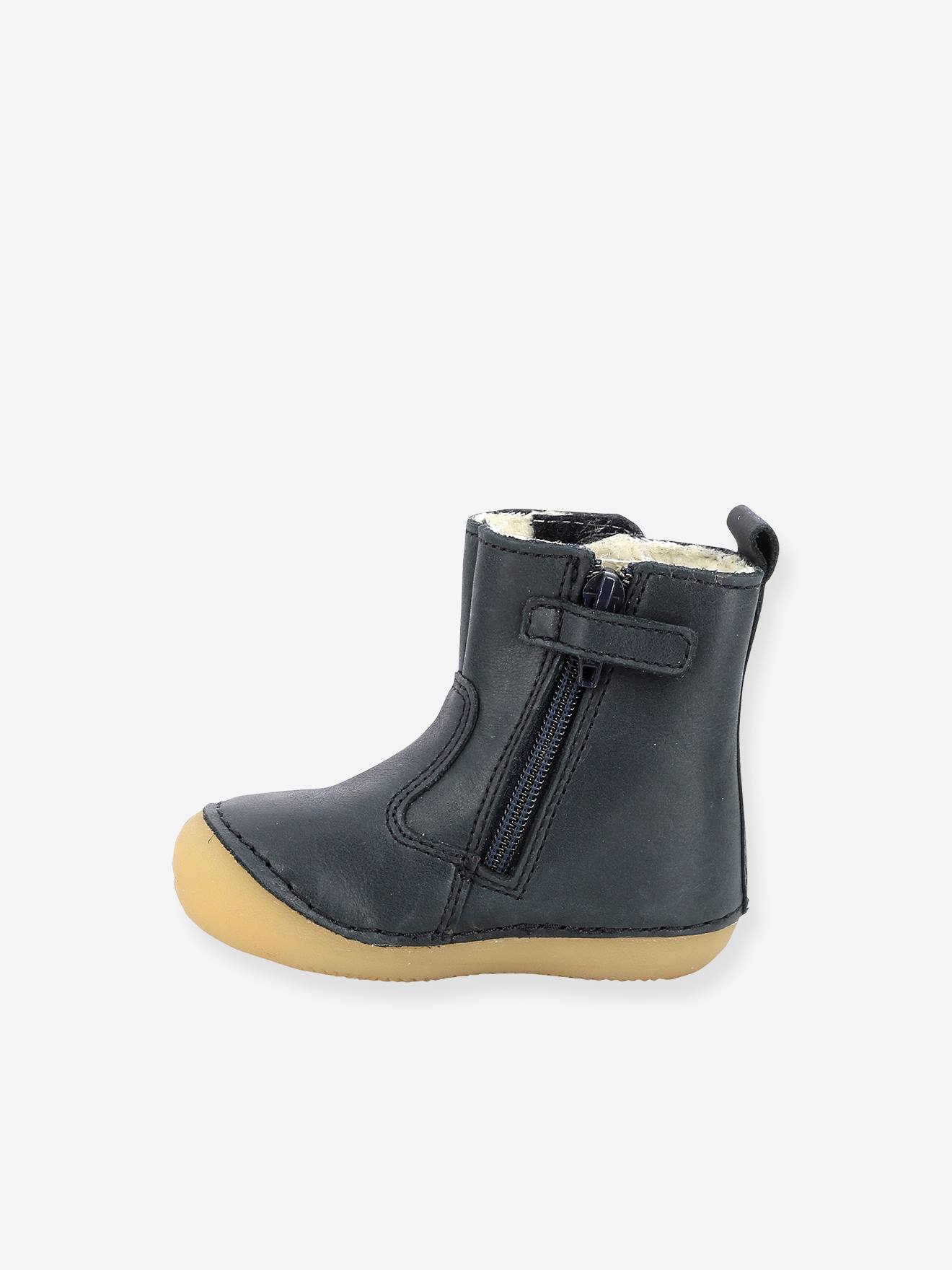Sapatinhos de couro para bebê Socool Cho KICKERS® First Steps, bege claro, lisos
