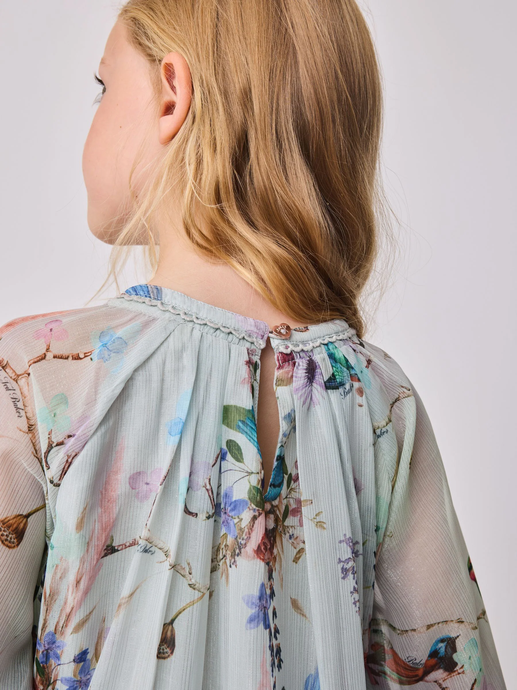 Baker by Ted Baker Mint Green All Over Printed Chiffon Blouse