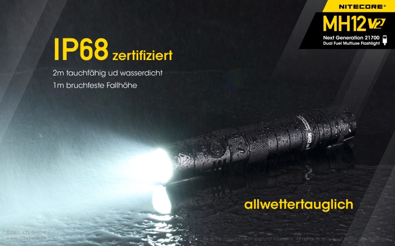 Nitecore Hybrid Taktische Taschenlampe MH12 V2.0