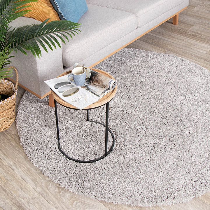 Rond hoogpolig vloerkleed - Lofty LichtGrijs