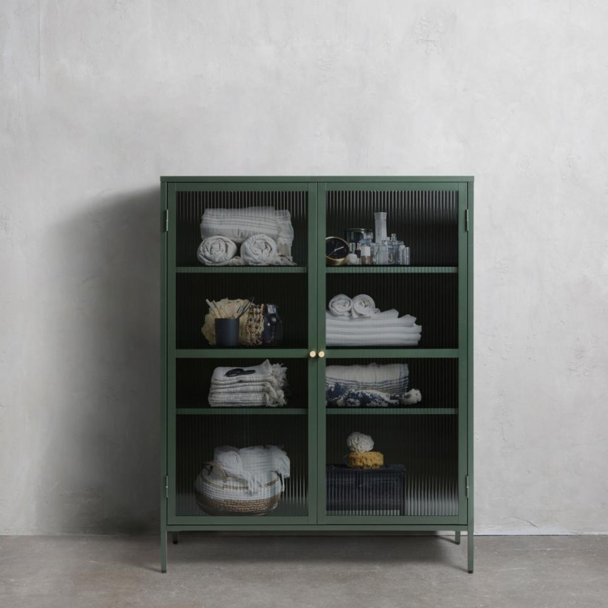Vitrinekast Omeo 140x111 cm groen