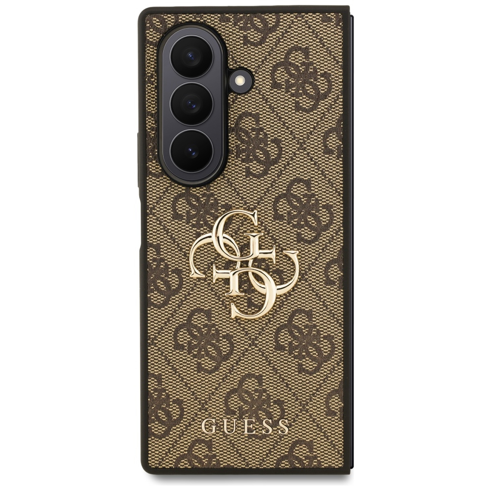 Samsung Galaxy Z Fold7 Leder Hardcase Hülle Metall Logo (GUHCZFD74GMGBR) - Braun