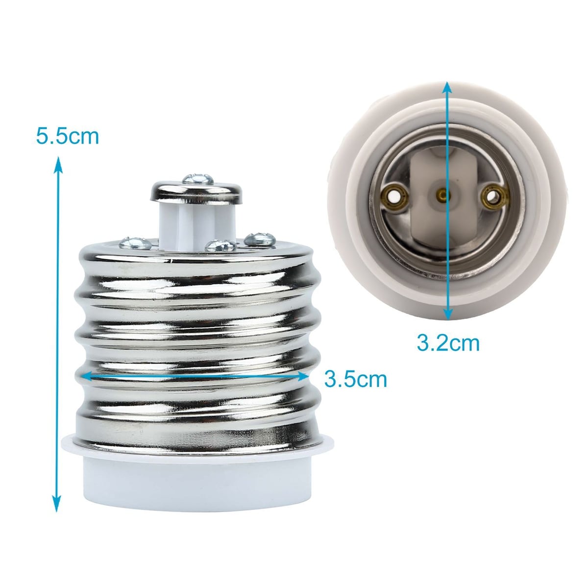 Lampeadapter for omformatering av 4x sett (E27 til E40)