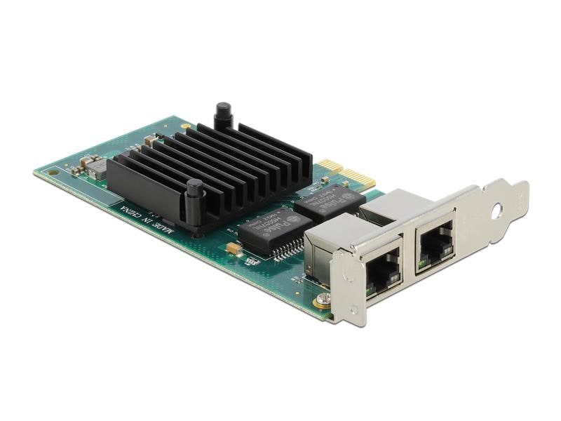 Delock Netzwerkkarte 2x 1Gbps, i350 PCI-Express x1 Delock PCI Express x1 Karte 2 x RJ45 Gigabit LAN i350
