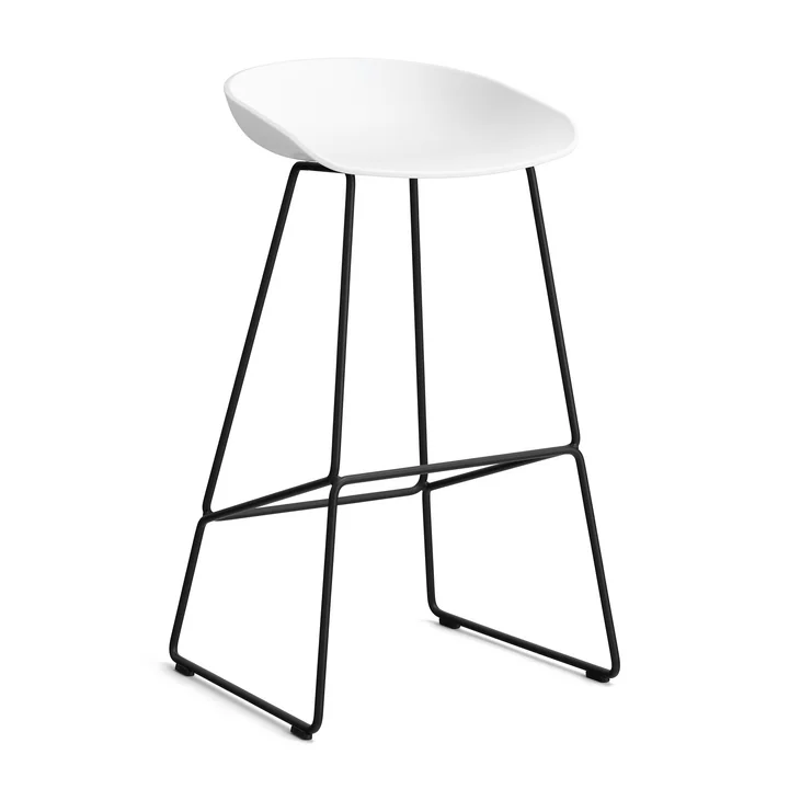 HAY - About A Stool AAS 38 Barhocker H 85, white 2.0 (Filzgleiter)
