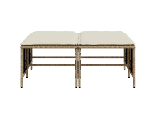 VIDAXL - Pouf Tabourets de jardin avec coussins lot de 4 beige résine tres...
