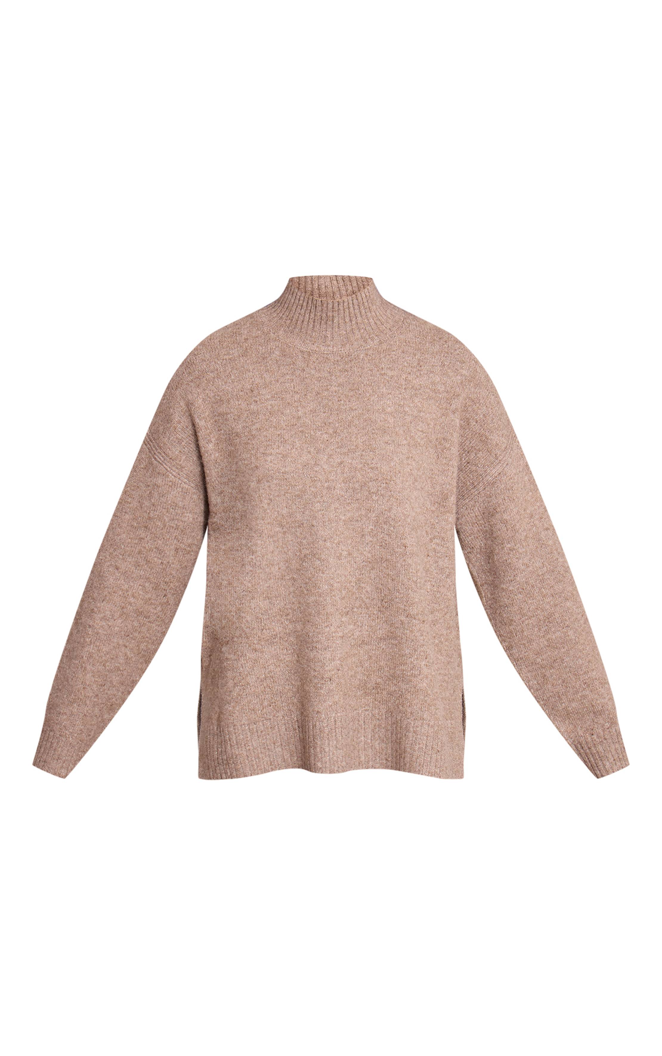 Taupe Synthétiquell En Maille Surdimensionné À Col Polo