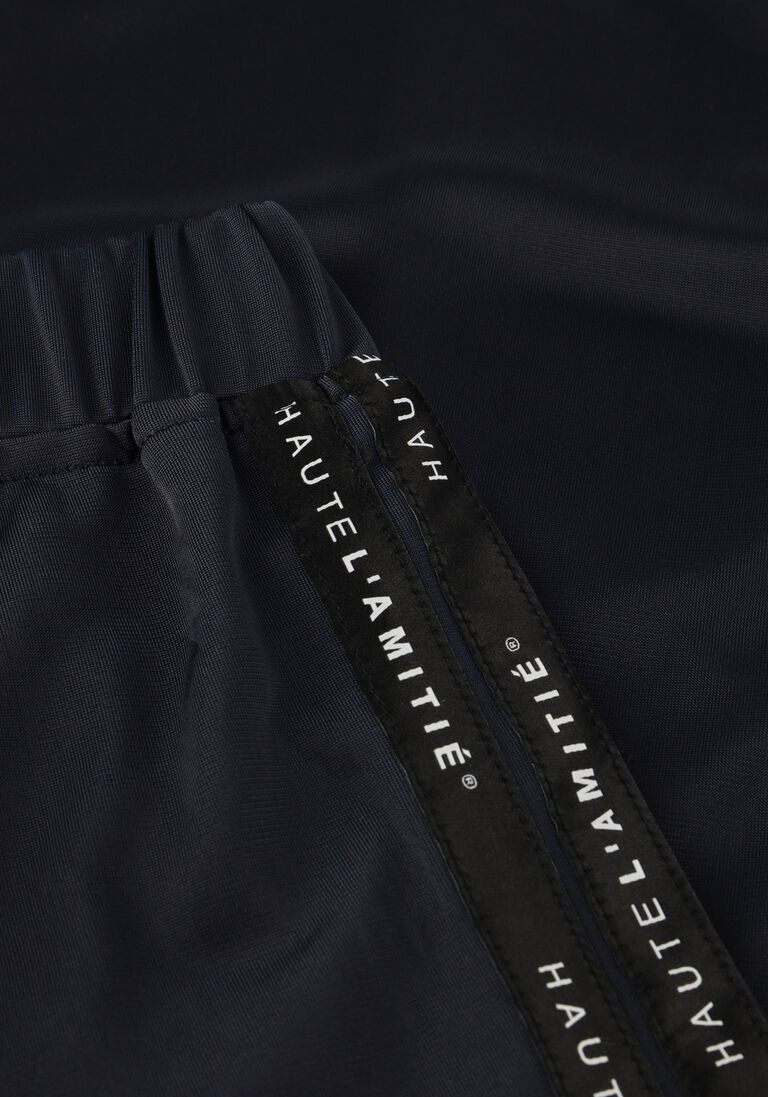 donkerblauwe haute l'amitié wijde broek logo tape track tall pant