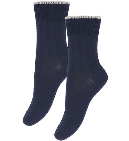FUB Socken - 2er-Pack - Fischgrätmuster - Dark Navy