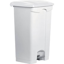 Poubelle à pédale 'the step', 90 litres, blanc/jaune