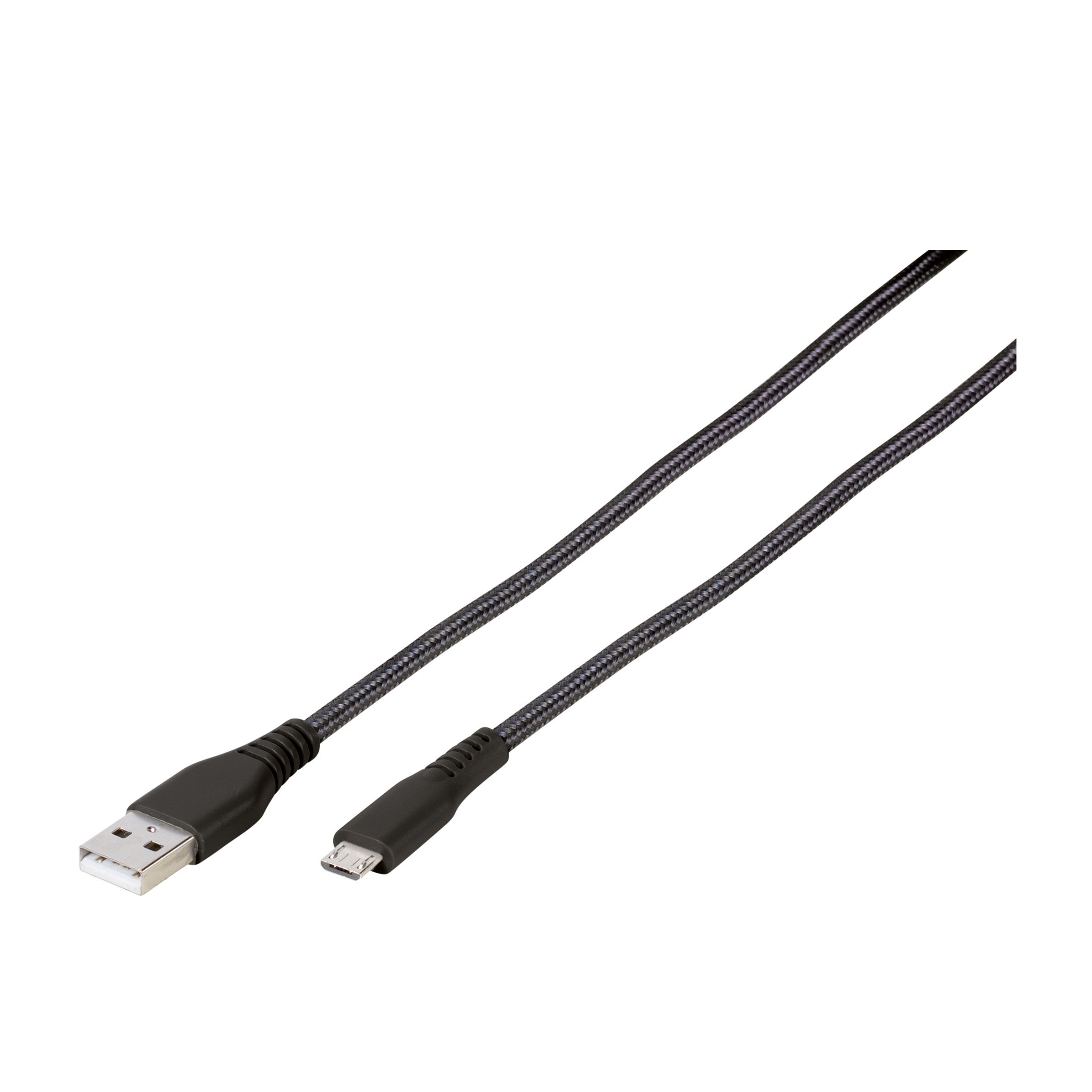 (1.5m) USB A auf Micro USB Ladekabel Nylon Datenkabel (61699) - Schwarz