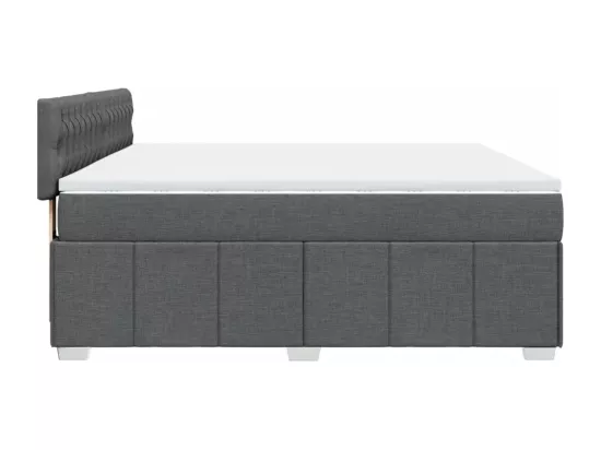 Sommier à lattes de lit avec matelas Gris foncé 180x200cm Tissu