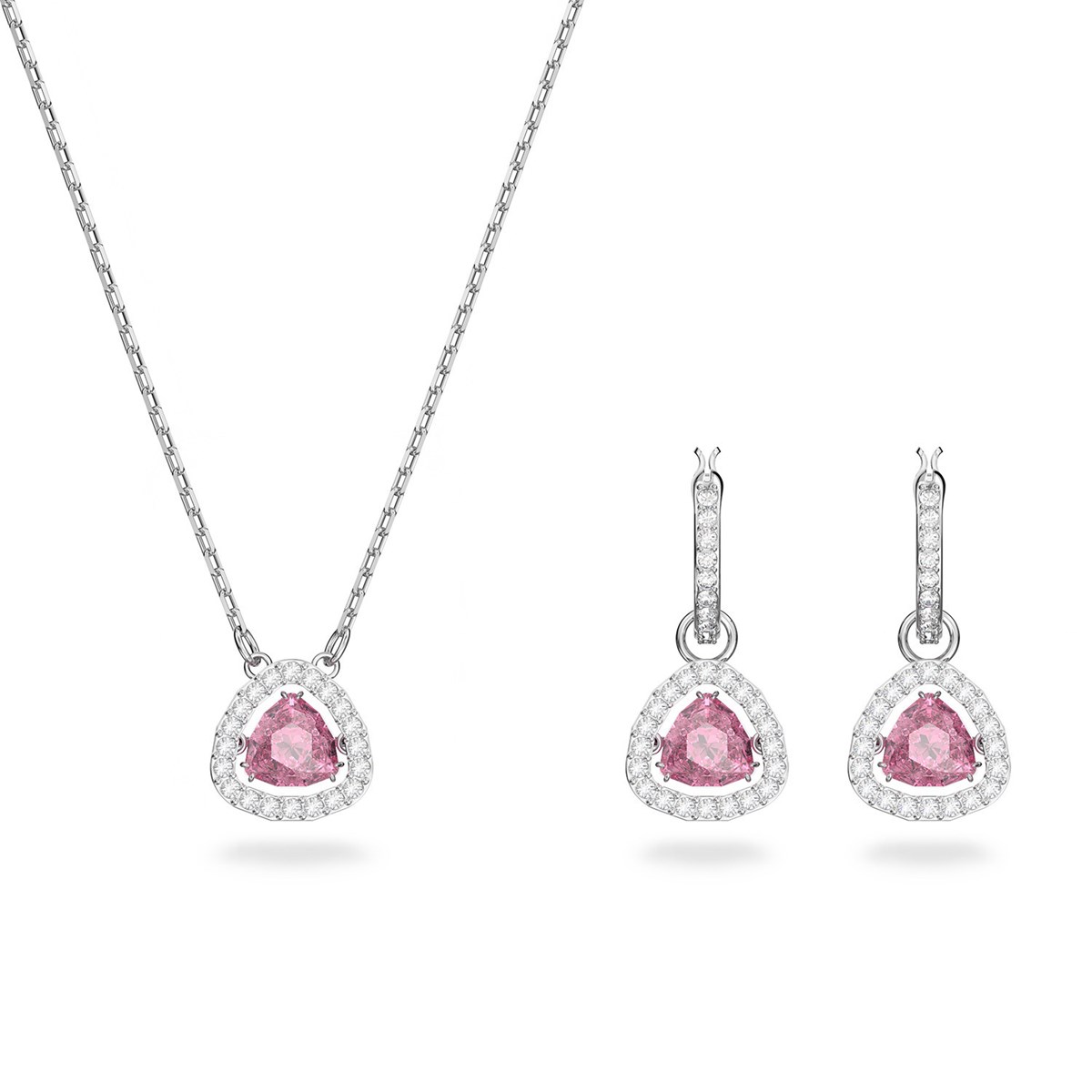 Parure Swarovski Millenia argentée rose