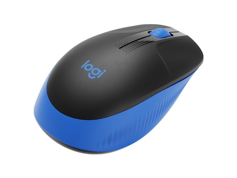 Logitech Maus M190 Blau/Schwarz, kabellos Universelle Arbeitsmaus für alltägliche Büroarbeiten