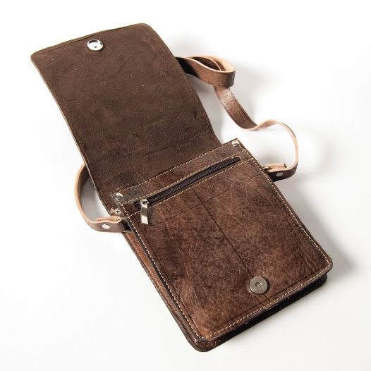 Messengertasche aus Leder, dunkelbraun, B 18 cm, H 20 cm günstig bestellen
