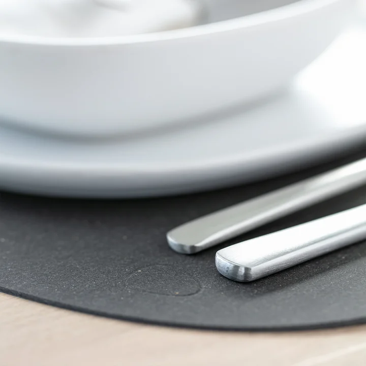 Lind DNA - Geschenkset Curve L, Nupo hellgrau (4 Tischsets   4 Serviettenringe)