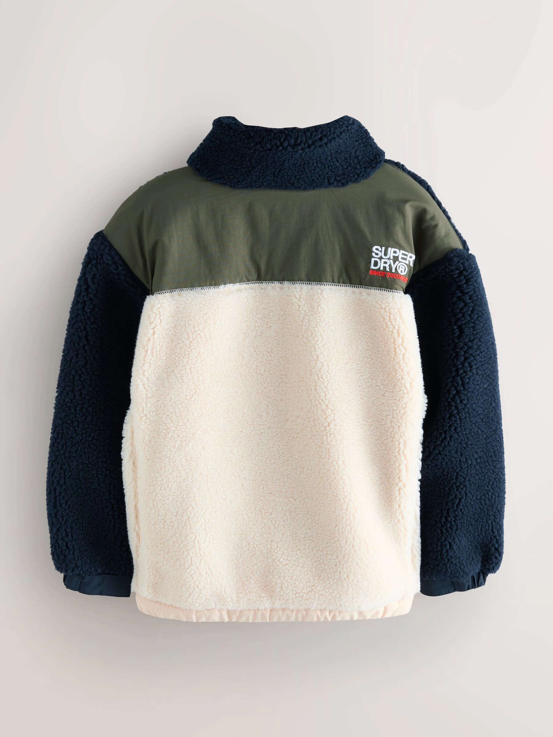 Marineblauw - Superdry - Jack met rits en borgvoering