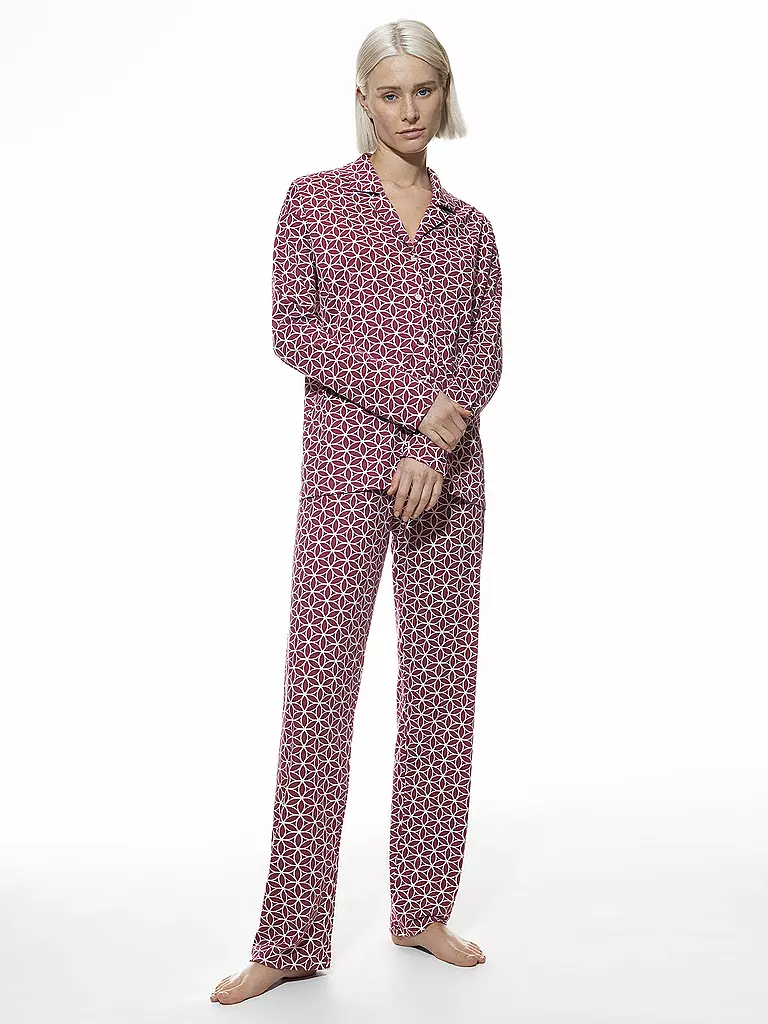 MEY Pyjama MOSAIC  dunkelrot