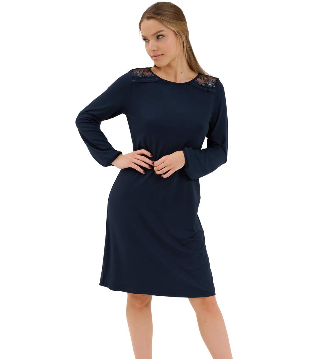 Chemise de nuit manches longues Mirabelle Lisca
