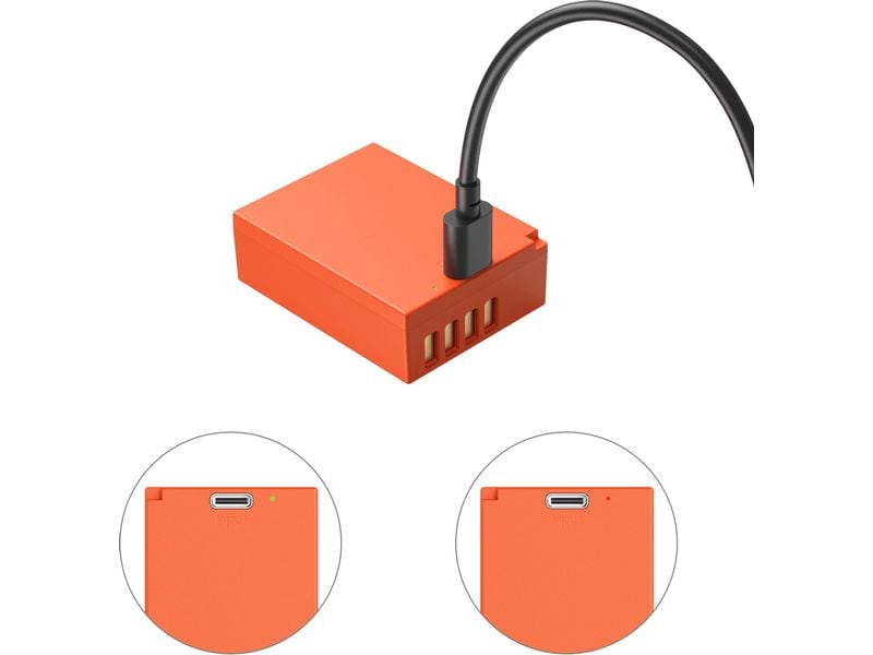 Smallrig Digitalkamera-Akku NP-W126S USB-C Orange Wiederaufladbare Kamera-Batterie