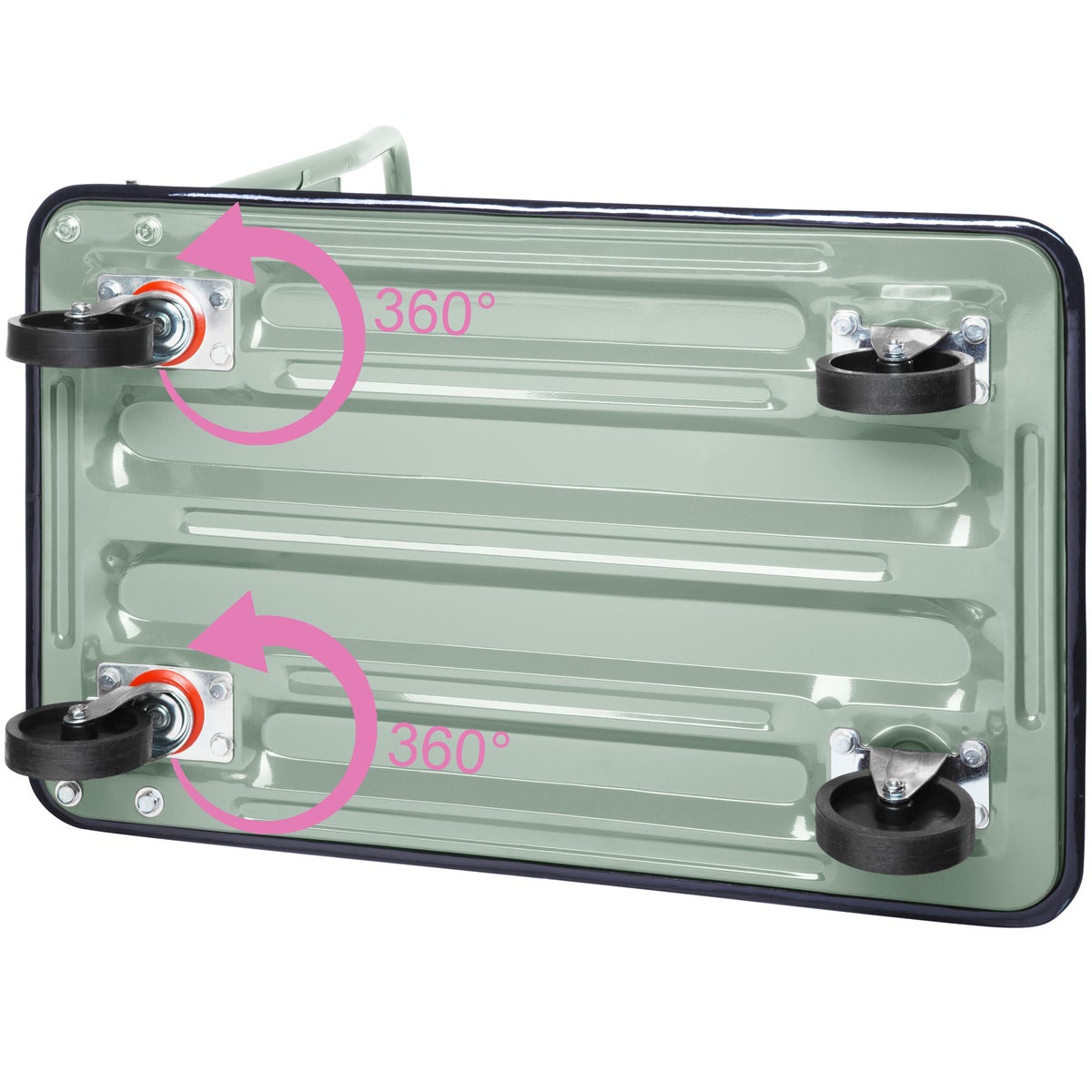 tectake platformwagen met inklapbare handgreep, laadvlak 73 x 47 cm