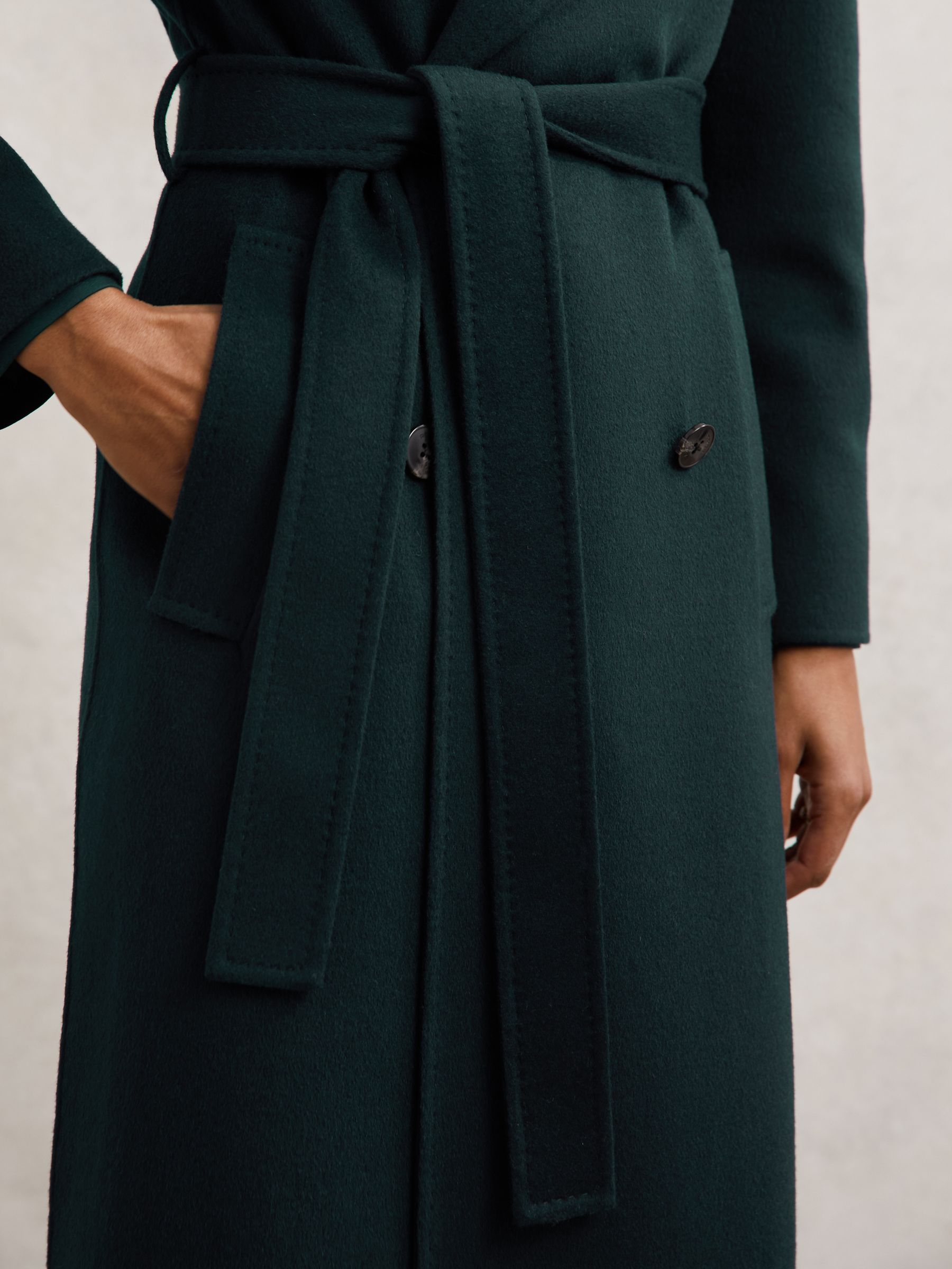 Groen - Reiss Rene Double-Breasted Blindseam Coat Wool-Blend