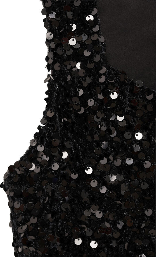 MANGO Sequined tank top Black