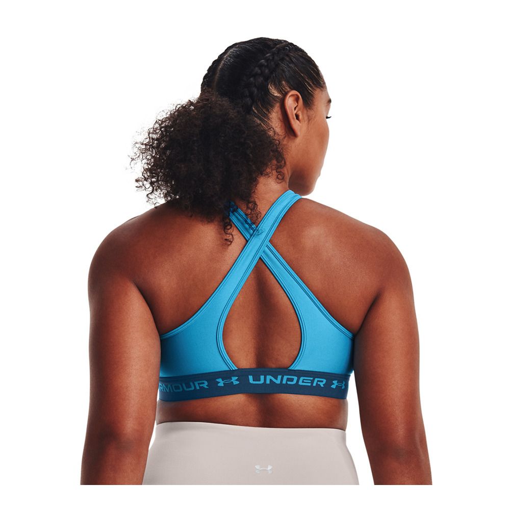 Under Armour CROSSBACK MID - Brassière Femme blue