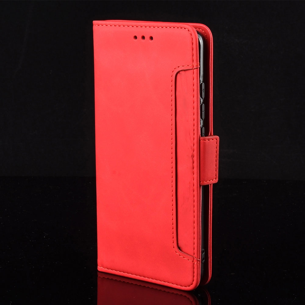 Samsung Galaxy A51 (2019) Leder Tasche Flip Cover im Retro Look mit Kartenfächer - Rot