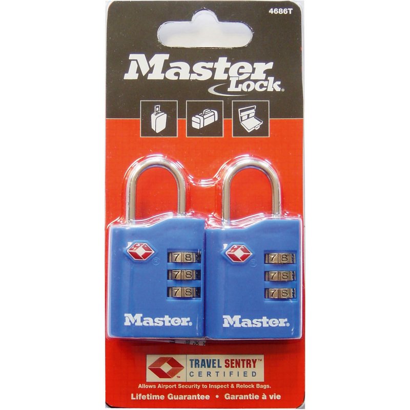 MASTERLOCK  Lot de deux cadenas à combinaison - Coloris aléatoire