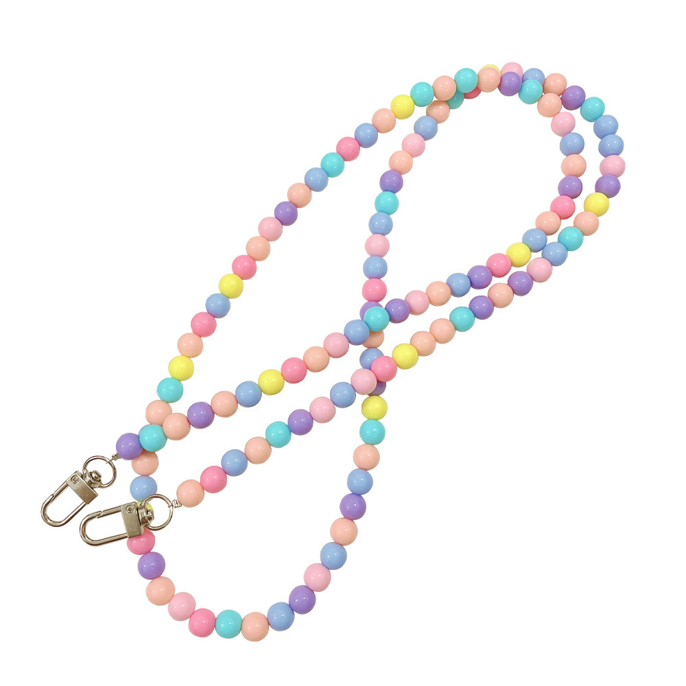 (120cm) Universal Necklace Handykette Umhängeband für Schutzhülle mit Perlen   1x Einlage - Bunt