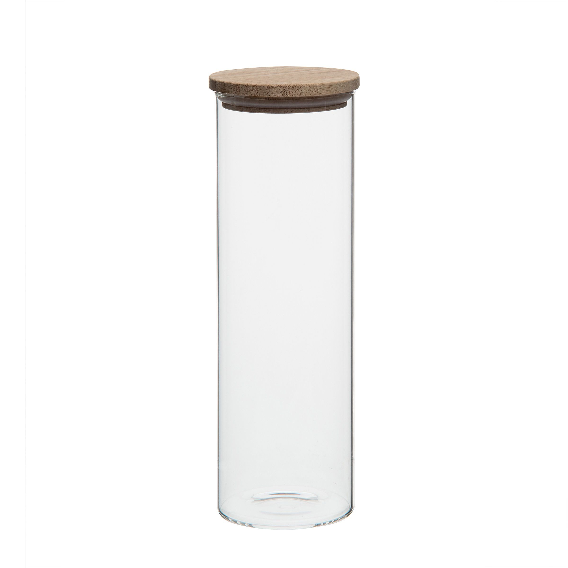 Voorraadpot met bamboe deksel, glas, 1650 ml
